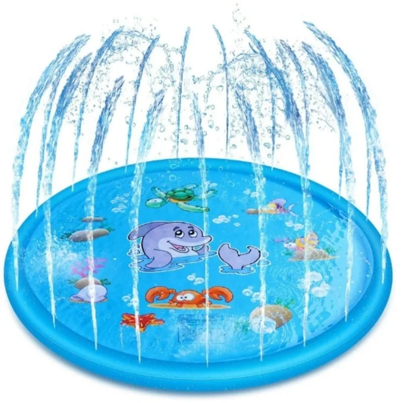 Aspersor de agua de PVC para niños, estera de juego con alfabeto para exteriores, almohadilla contra salpicaduras para niños, jardín, césped, juego de agua de verano, diversión, móvil al aire libre