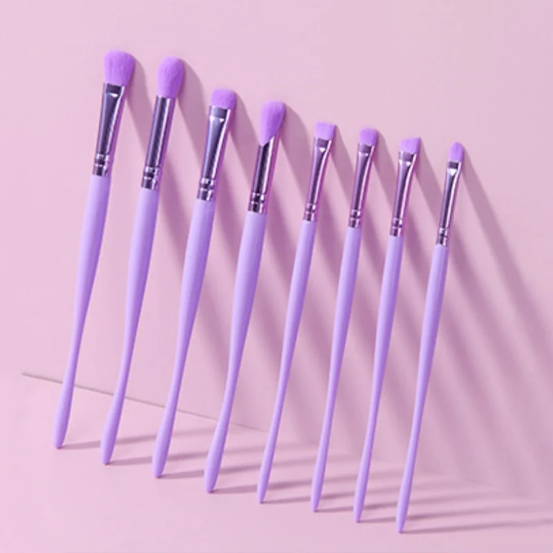 8 pçs/sets pincéis de maquiagem dos olhos profissional cabelo macio corretivo cosmético sombra kabuki ferramentas de mistura sobrancelha olho detalhe escova