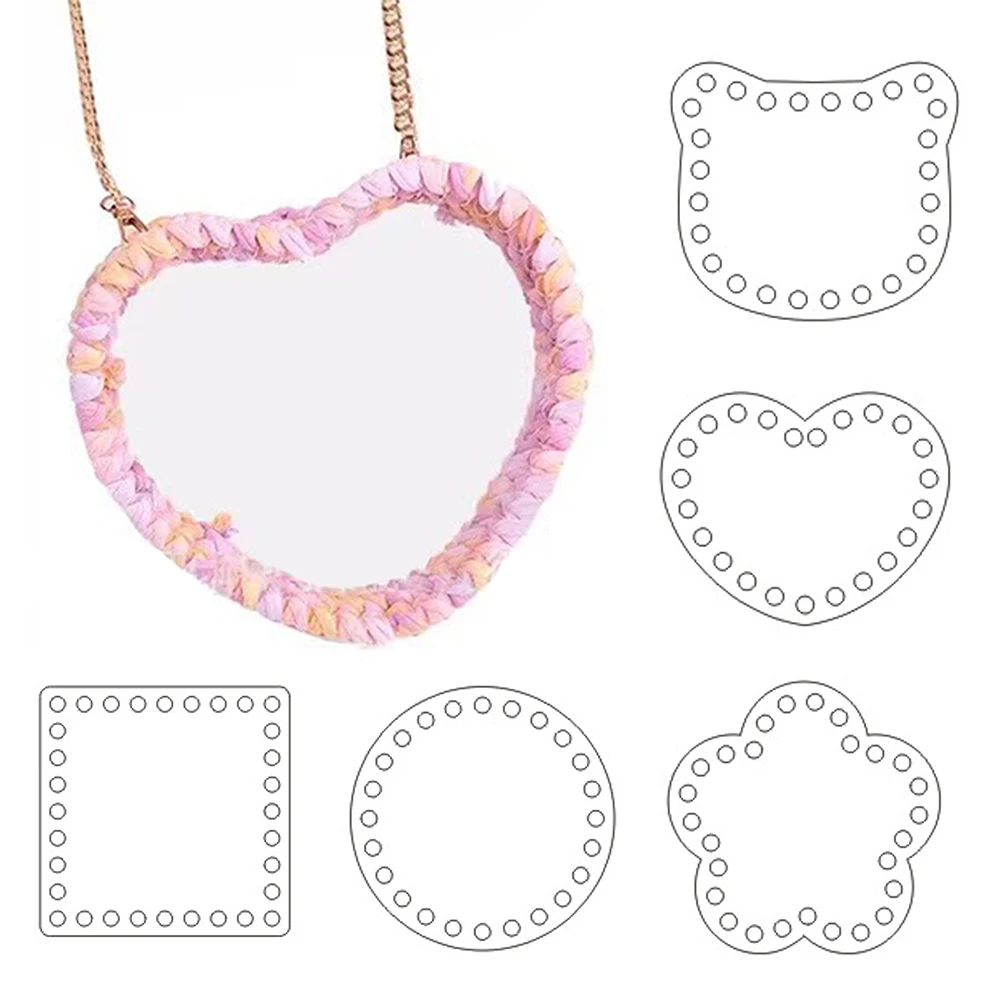 

Heart Love Shape Hand-Made Transparent Acrylic Diy Bag Making Kit Purse Weaving Materials Knitting Crochet Bag Weaving Board