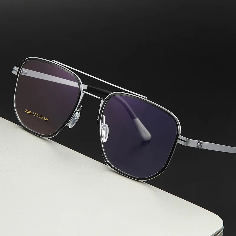 BLMUSA New Ultralight Pilot Anti Blue Light Prescription Glasses Men Fashion Large Frame Myopia Progressive Optical Eyeglasses - Image 3