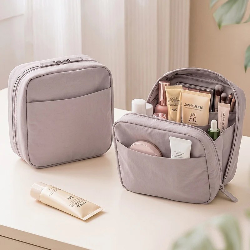 Portable Stand-Up Washable Storage Bag Cosmetic Organizer Travel Toiletry Bag Coin Purse Outdoor Multi-Function Cosmetics Bag