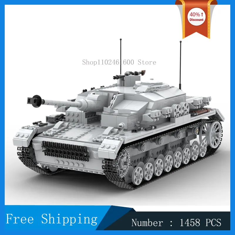 MOC Military Technology 1/16 Scale Model Building Block Tank Destroyer Transport Vehicle Boy Collectible Toy Gift