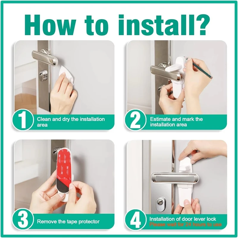 Kindersicherheits-Türhebelschloss, einfache Einhandbedienung, verhindert das Öffnen von Türen von Kindern