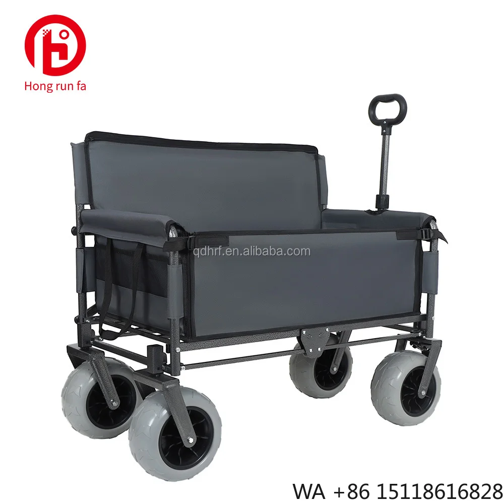 Heavy Duty Camping Cart Collapsible Utility Cart Outdoor Folding Wagon for Beach Picnic Garden