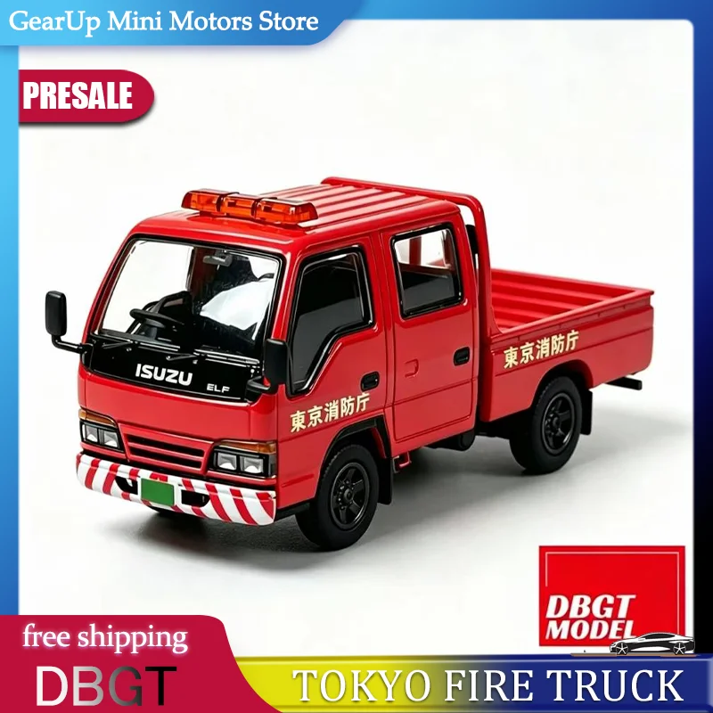 

New Dbgt 1:64 Isuzu Elf Fire Truck Japanese Truck Tokyo Fire Department Alloy Miniature Diecast Model Fire Engine Car Toys Gift