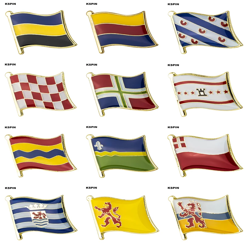 

Metal Badge Lapel Pin Pins Brooch Gelderland Noord-Holland Friesland Noord-Brabant Groningen Drenthe Overijssel Flevoland Utrech