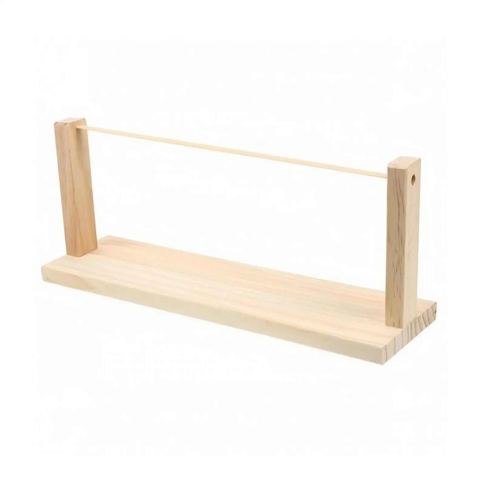 Sturdy Wooden Ribbon Holder Rack for Desk Top Cloth Storage Organizer Spool Storage Shelf Organizer with Light Finish Craft Room