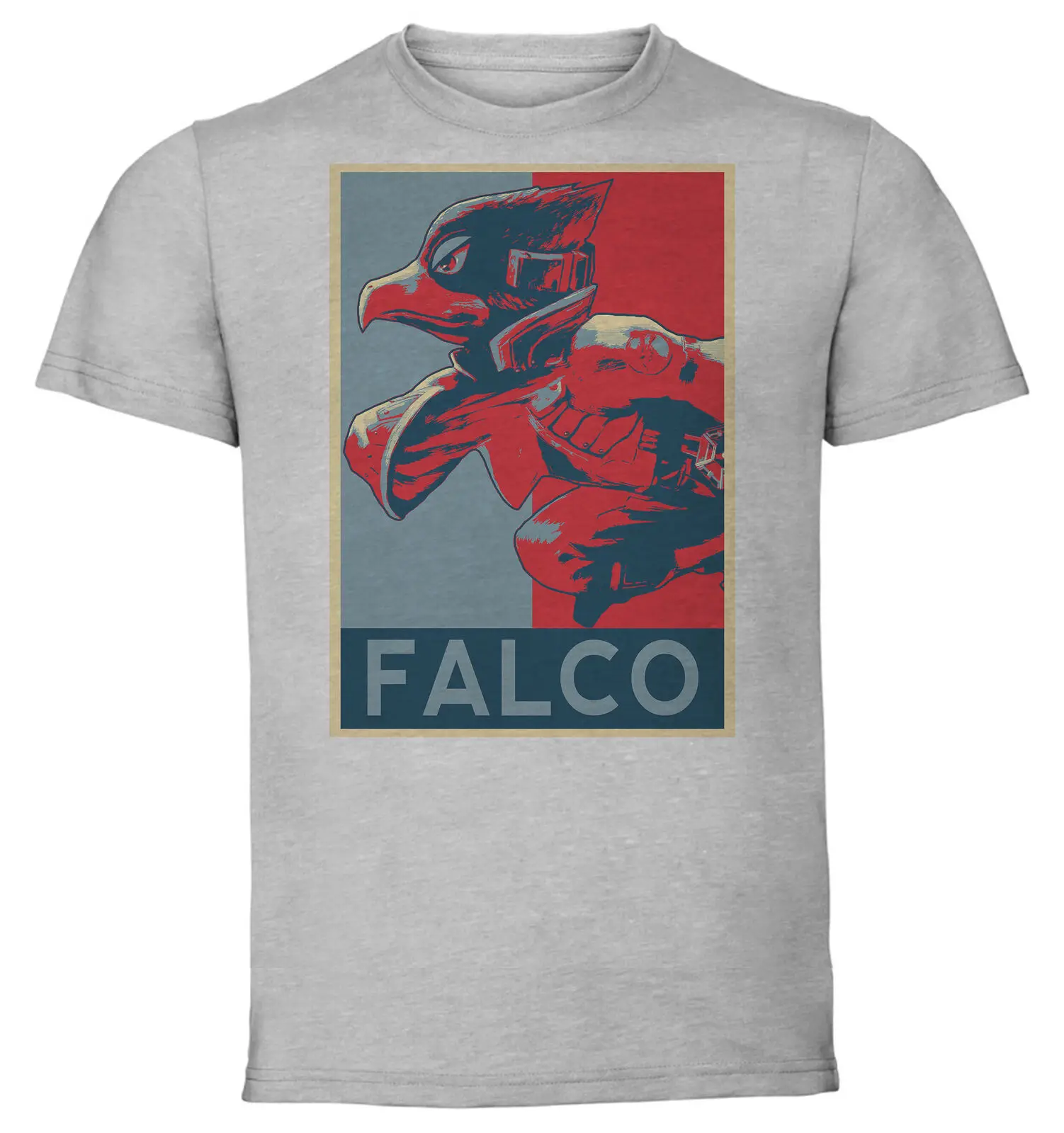 Gray TShirt  Grey Knit  Smash Bros Propaganda  Falco