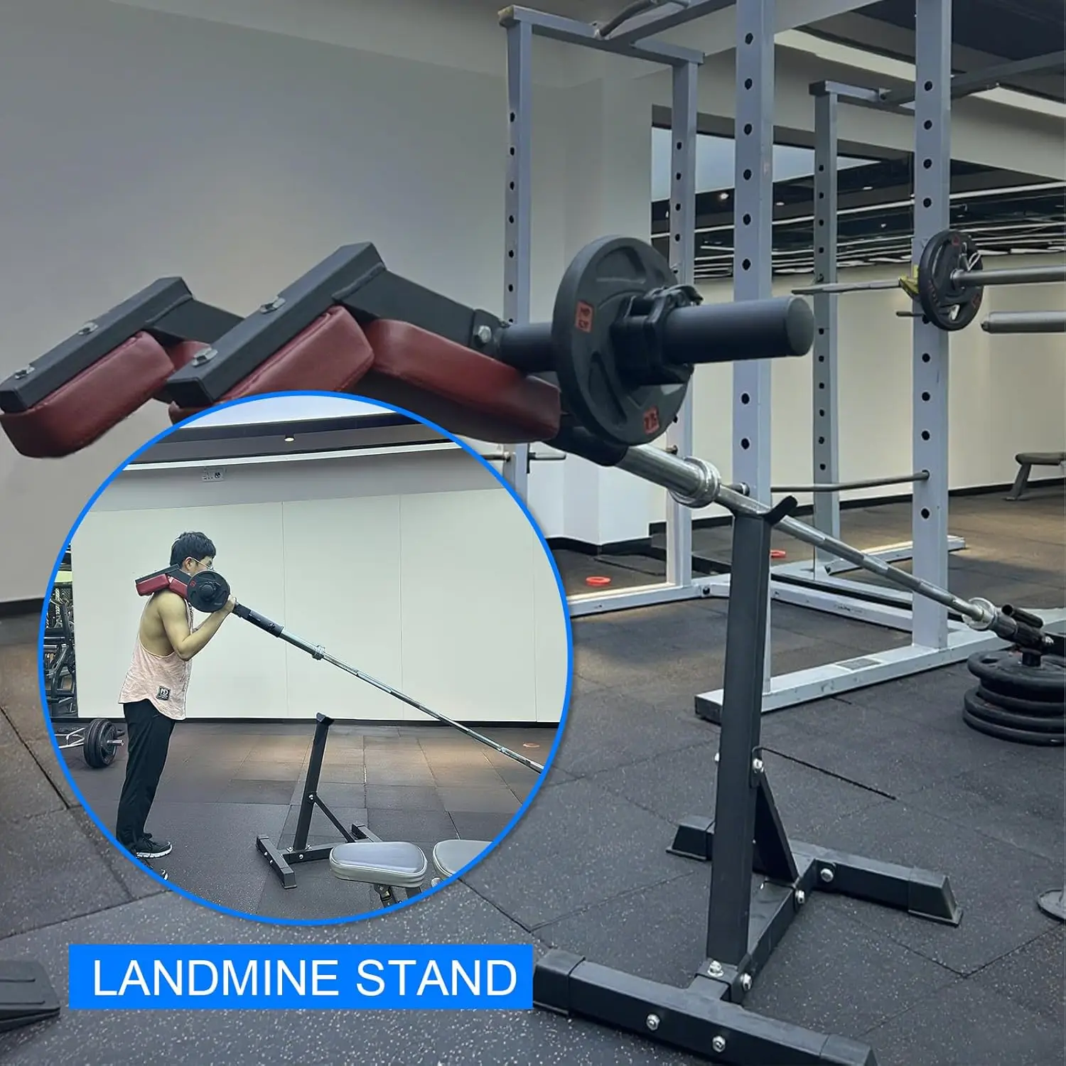 2-Zoll-Langhantel-Landmine-Griffaufsatz, Multifunktionales Krafttrainingszubehör für Hack Squat, T-Bar Row & Schulterdrücken, Robuster Stahlkern für das Heimtraining