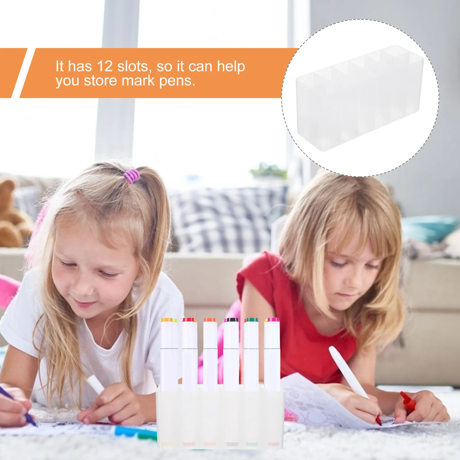 

10Pcs Solid Pen Holders Sturdy Desktop Organizer 12 Slots Stationery Storage Box Desk Pen Organizer for Office School