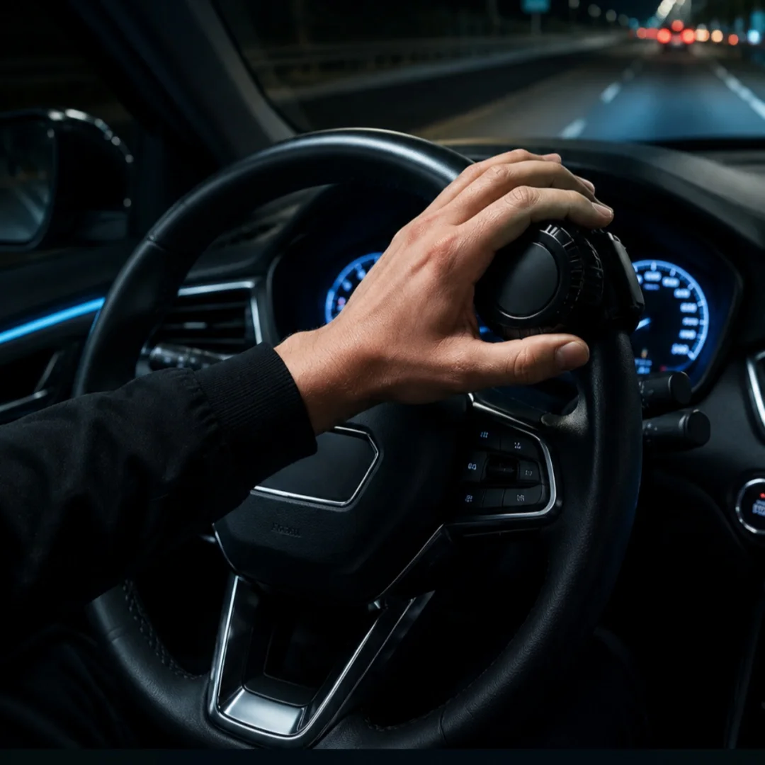 Neuer Einhand-Lenkrad-Drehknopf, Drehhilfe, Handsteuerhilfe, Hilfsgriff für das Fahren, Autozubehör – Detail 2