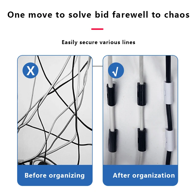 20 PCS Convenient Desktop Tidy Buckle Line Organizer Fastener Cable Clamp Wire