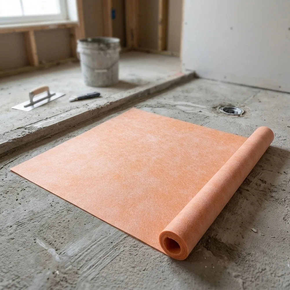 Waterproof Membrane for Tile Installation in High Humidity Zones Including For Showers Bathrooms Kitchens and Indoor Saunas