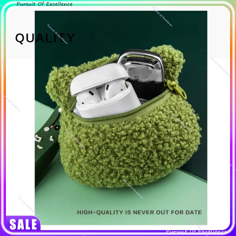 Simpatico portachiavi e portamonete in peluche con rana a testa grande - Ornamento per bambola da appendere alla zaino, regalo perfetto per coppie e vacanze