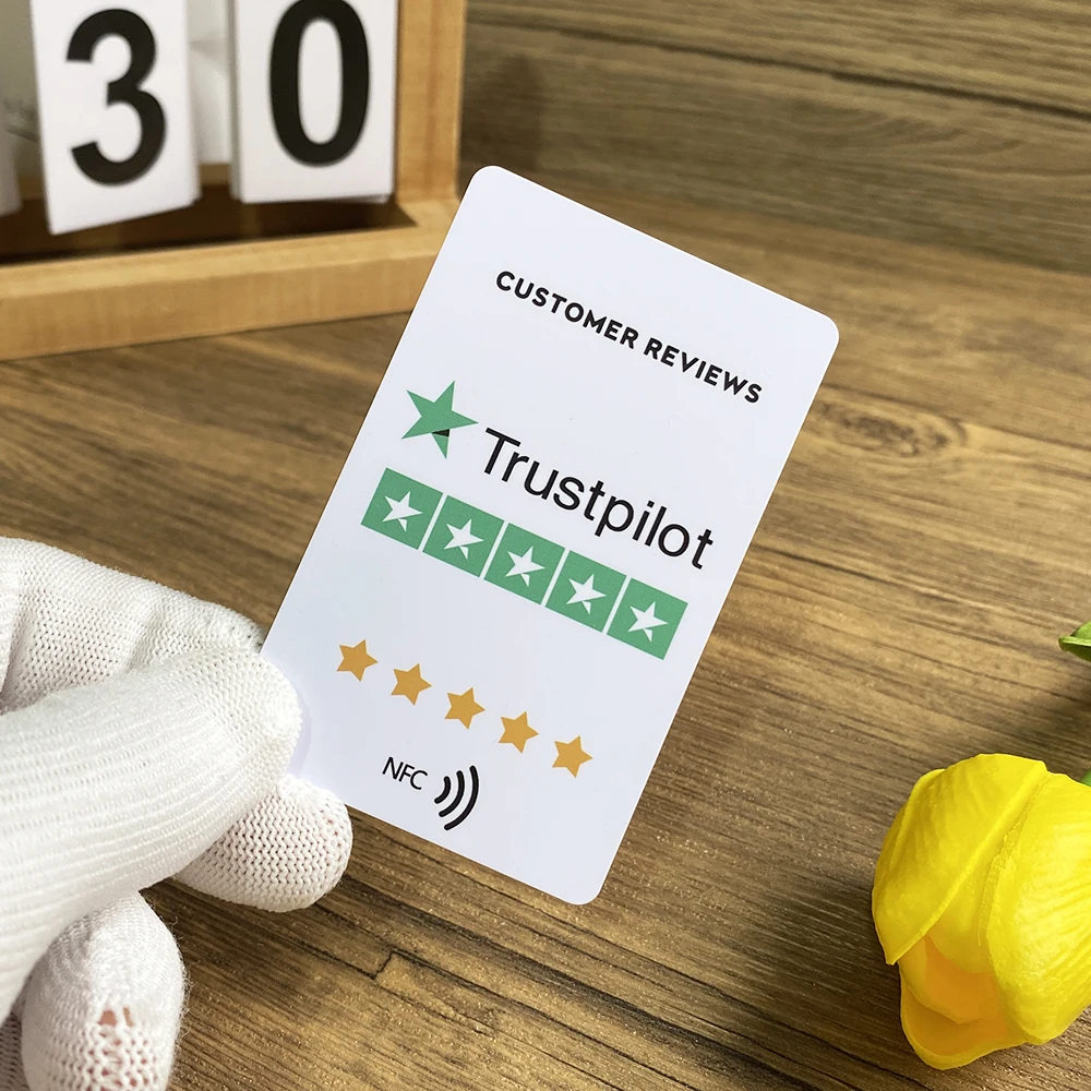 50PCS Google Review Cards Follow us on Instagram Facebook Trustpilot Tripadvisor NFC Social Media Tap Review Cards