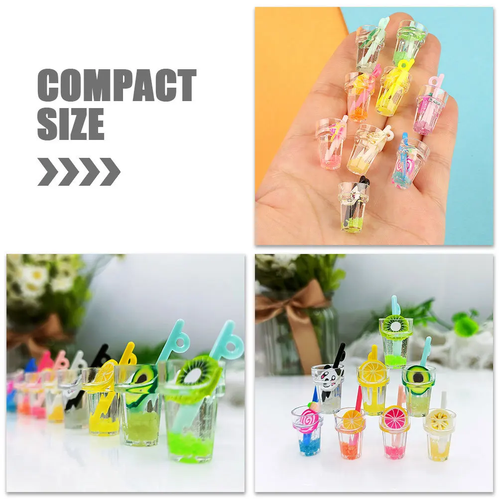 

6pcs Plastic Beverage For House Decor Mini Kitchen Scene Accessories Tiny Drinks Fake Food Ornament Set Food Prop