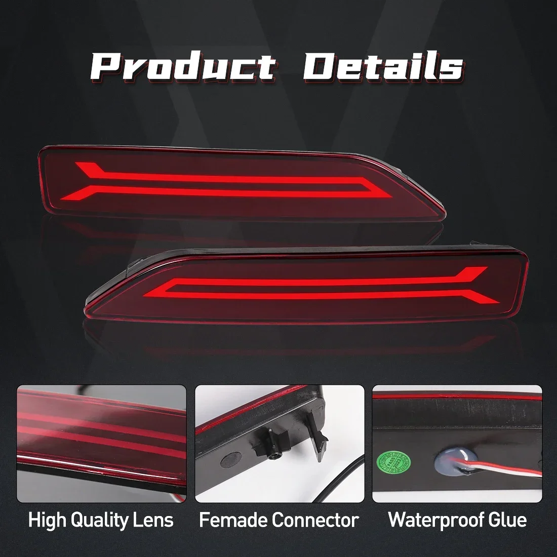 Car Rear Bumper Reflector Brake Warning Lights For Honda CRV CR-V 2007 2008 2009 Fog Lamp Dynamic Turn Signal Lamps Accessories