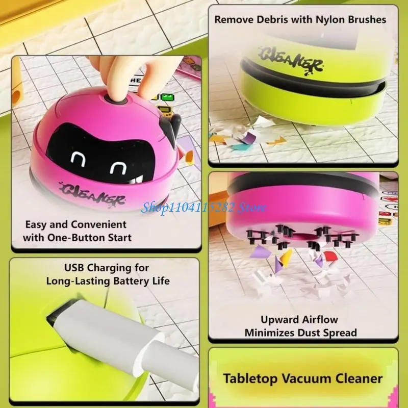 

Friendly Robot Desktop Vacuum Cleaner With Removable Washable Filters USB Powered 500Min Cleaning For Office Home Area