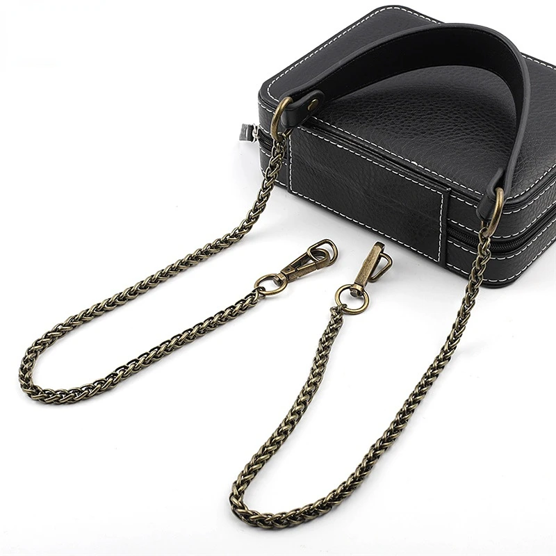 Metal Pu Leather Bag Chain Strap Ladies Detachable Handbag Straps Replacement Shoulder Bag Belt Handbag Chains Bag Accessories