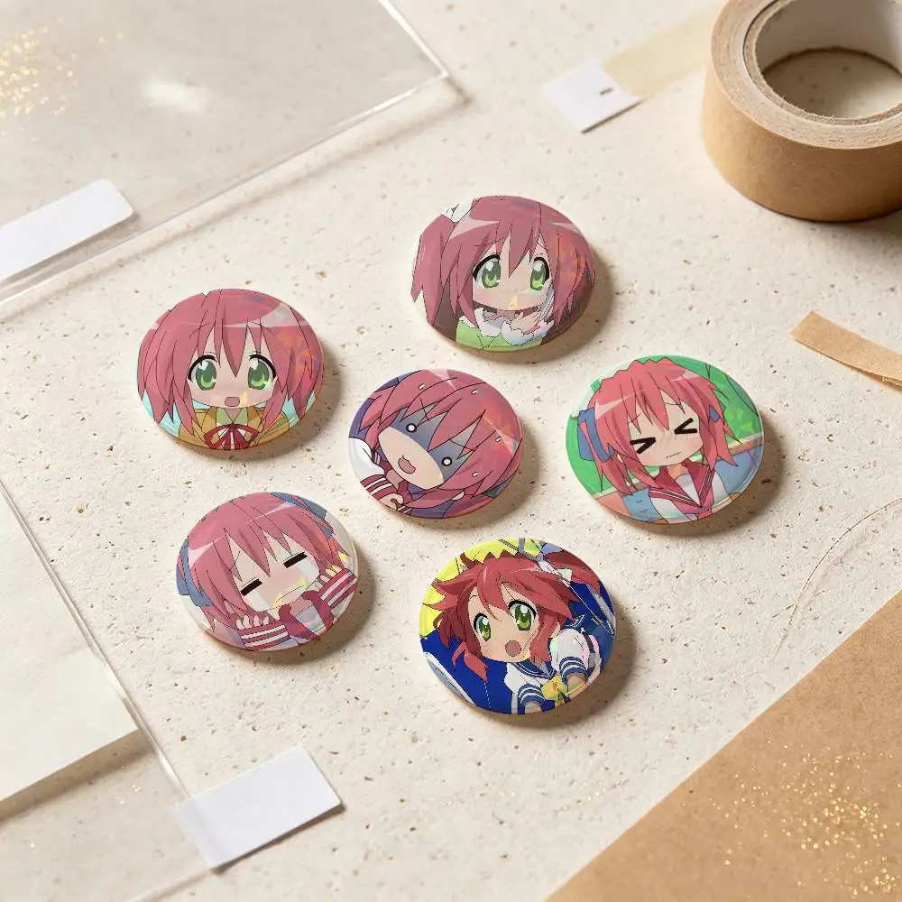 Yutaka Kobayakawa Anime Figure Badges 25 32 44 58 75 Mm Round Cosplay Pin Bag Decor Fans Collect Friends Gifts Brooch Souvenir