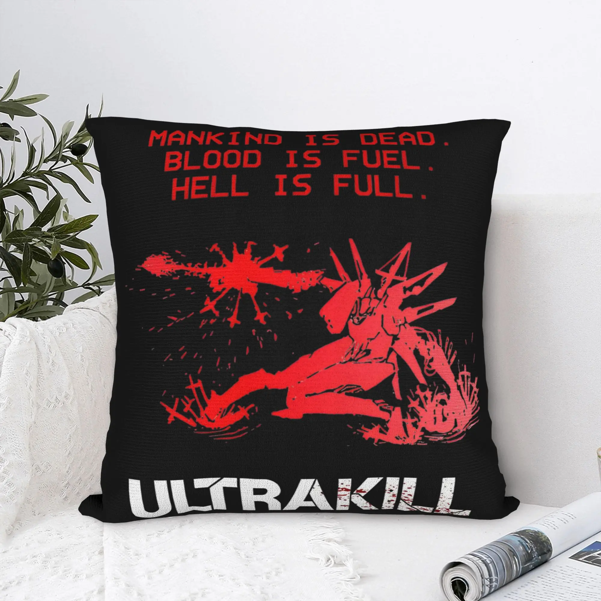 Ultrakill Shooting Game Hell is Kill Pillowcase Polyester Cushion Cover Decorative V1 Rock Pillow Case Cover Bed Drop Shipping