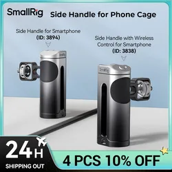 SmallRig Side Handle with Record Start/Stop Wireless Remote Control and Cold Shoe, for Smartphone Cage Video Rig w 1/4 Threads