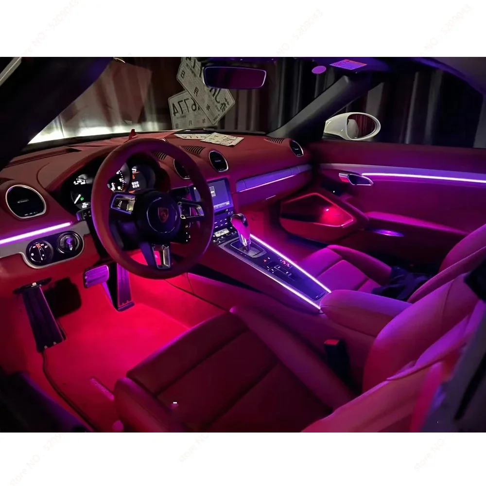 

Ambient Light 64 Colors For Porsche 718 Decorative RGB Ambient Light LED Atmosphere Lamp highlight LED illuminated Strip