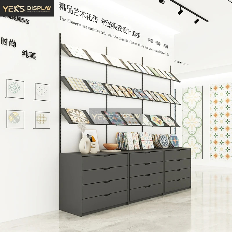 custom.Factory Direct Modern Adjustable Shelf Metal Combo Cabinet Drawer-Equipped Display Rack Showroom/Store