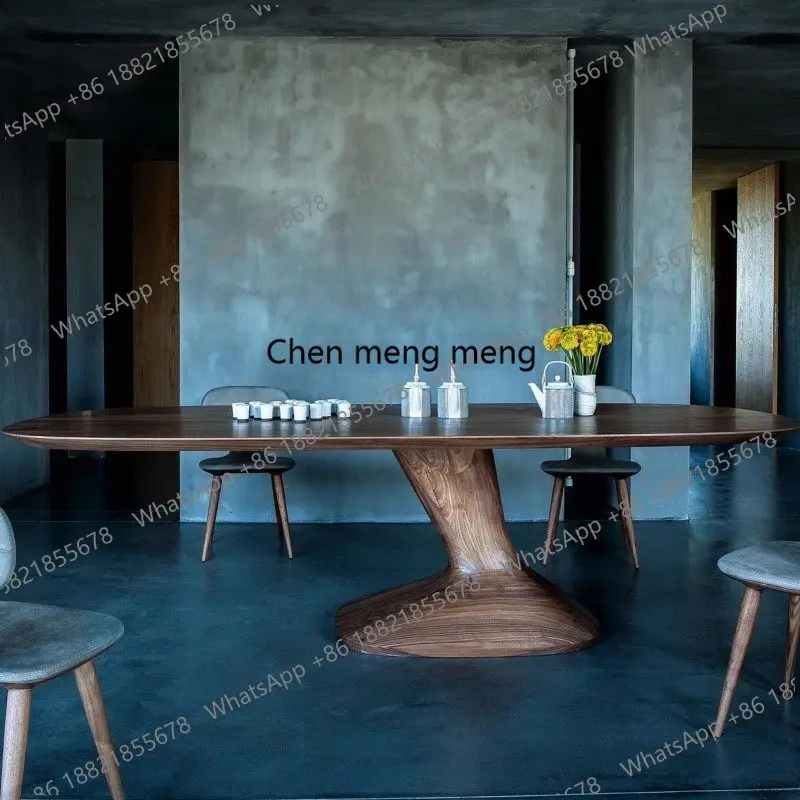 

Italian desk, black walnut desk, modern simple solid wood, designer desk