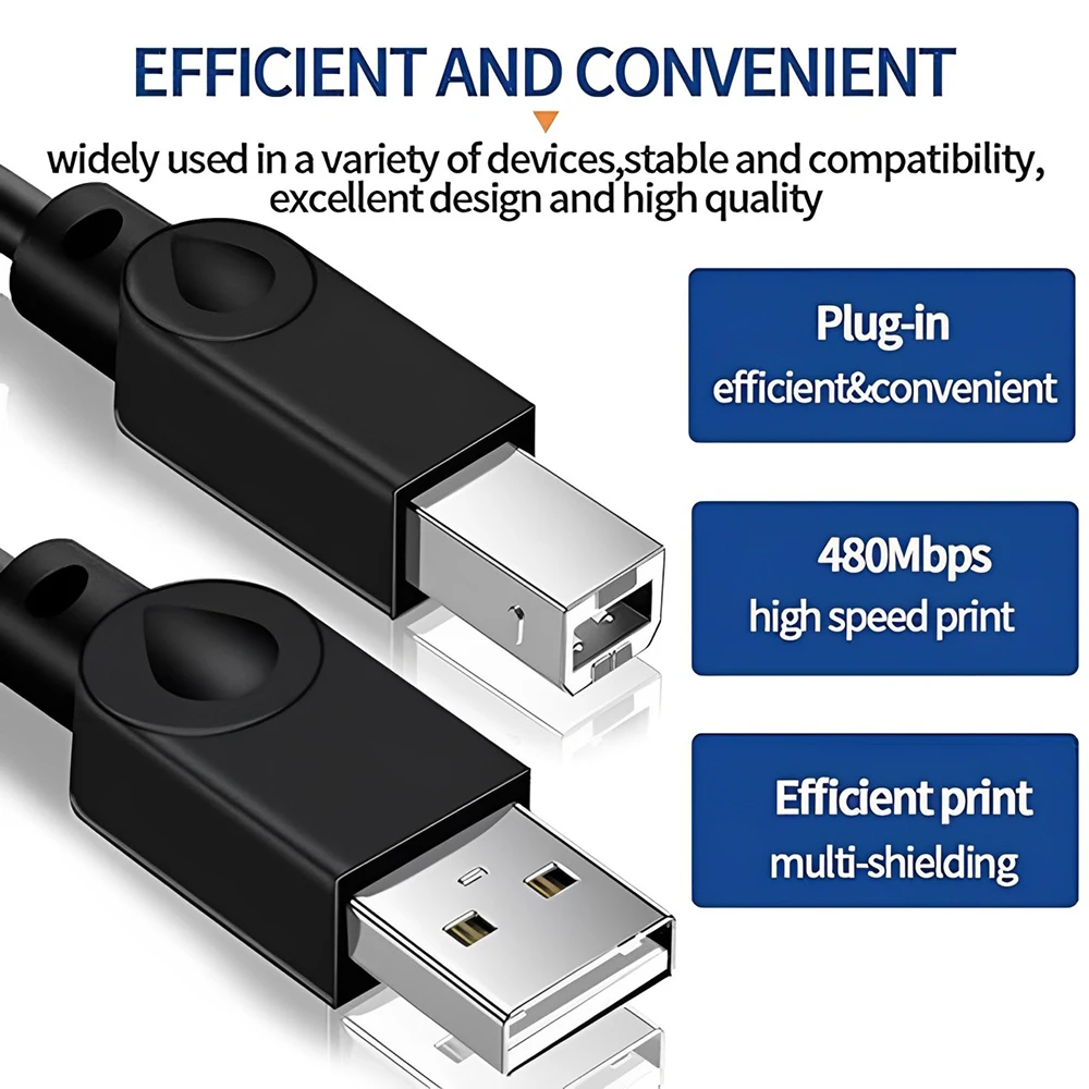 USB Printer Cable Cord Compatible with EcoTank Workforce Pro WF-4730 WF-2830 WF-3720 WF-3730 WF-7710 WF-3640A WF-2750