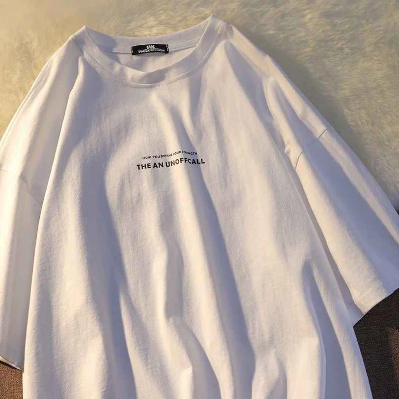 Man\'s T-shirt Fashion Letter Print T Shirt Man 2022 New Summer O-Neck Oversized T Shirt Loose Short Sleeve Streetwear Tops