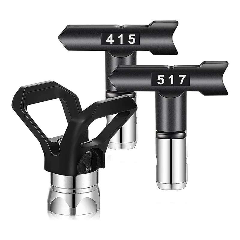 3Pcs Spray Tips Airless Paint Spray Sprayer Tip Guard Black Spray Paint Tips For Spray Can Airless Spray Nozzle