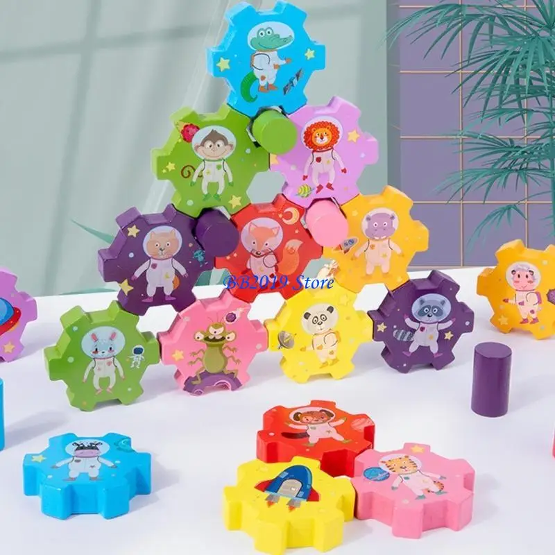 Q0KB 学習ブロックスタッキングおもちゃ木製タンブルバランスおもちゃ幼児幼稚園感覚誕生日ギフト子供のための 3 4 5