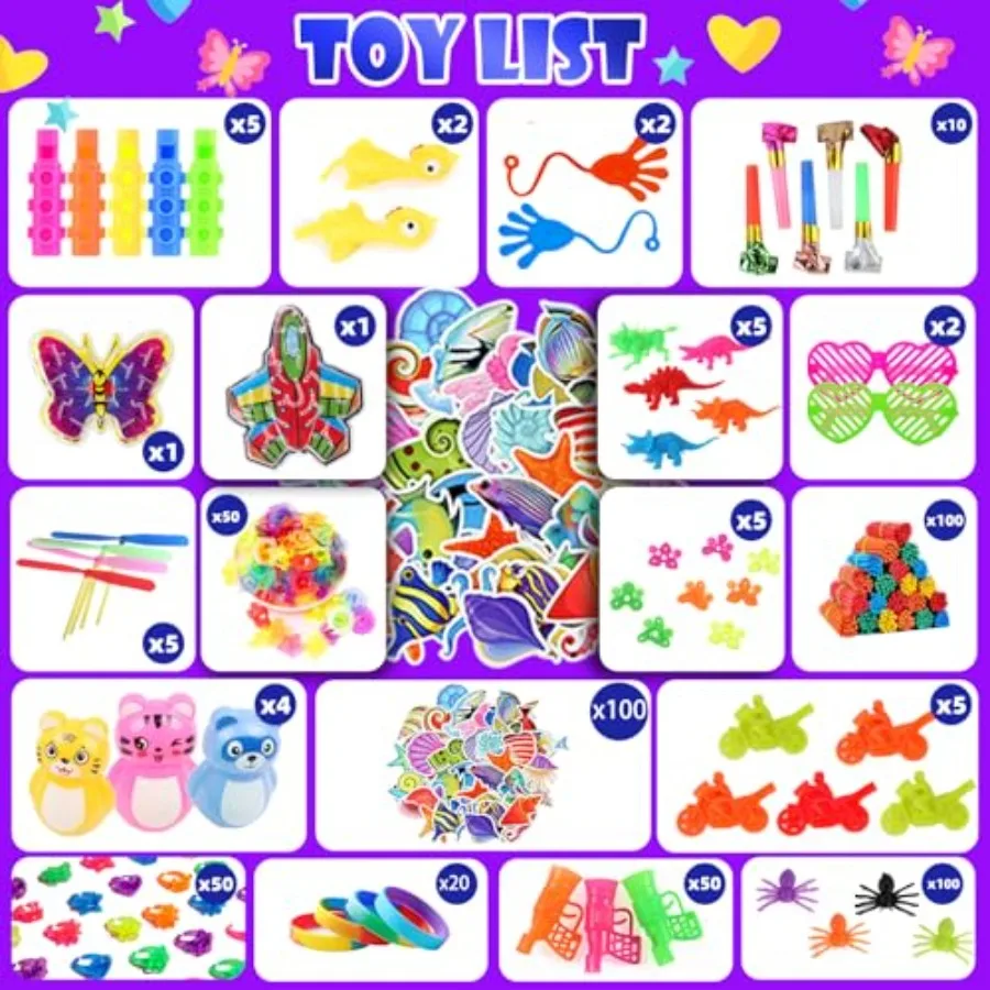 Quality Assurance 000Pcs Bulk Party Favors for,Fidget Toys Pack, Stocking Stuffers, Treasure Box Chest, Birthday Party, Classro view 3