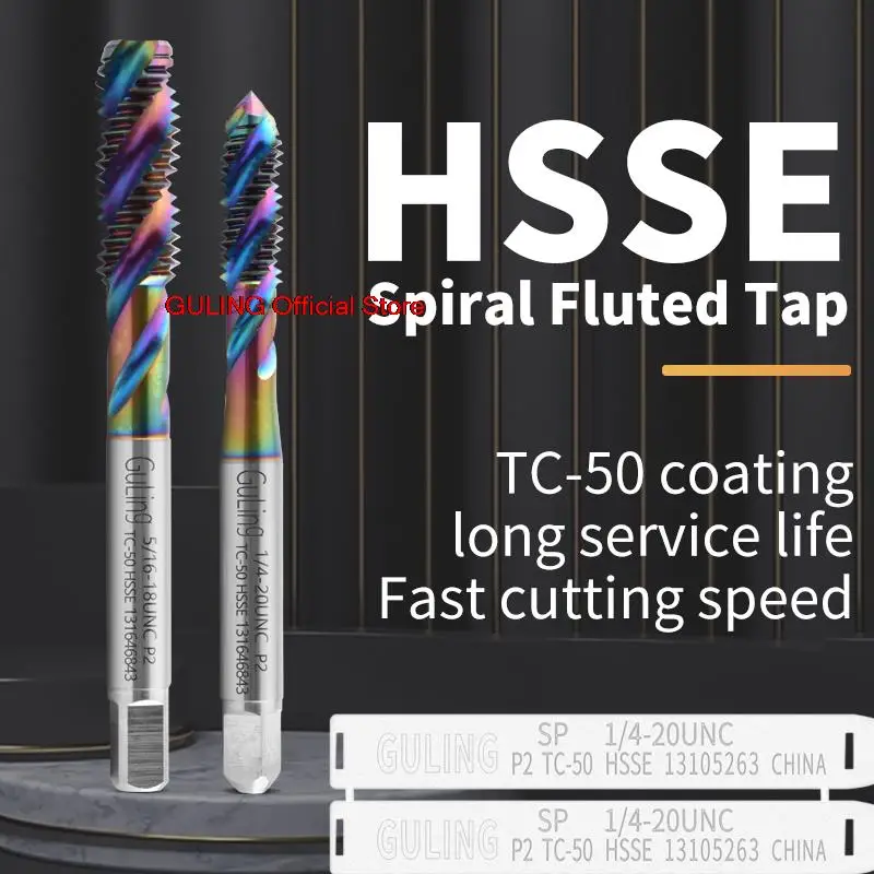 

HSSE-M35 Spiral Fluted Tap UNC 1-64 2-56 3-48 4-40 5-40 6-32 8-32 10-24 12-24 1/4 5/16 3/8 7/16 1/2 5/8 3/4 Machine Thread Taps