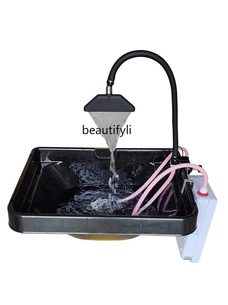 Hair Salon Hair Salon Shampoo Chair Mobile Boutique Waterfall Water Circulation Head Massager Household Tea Bran Traditional