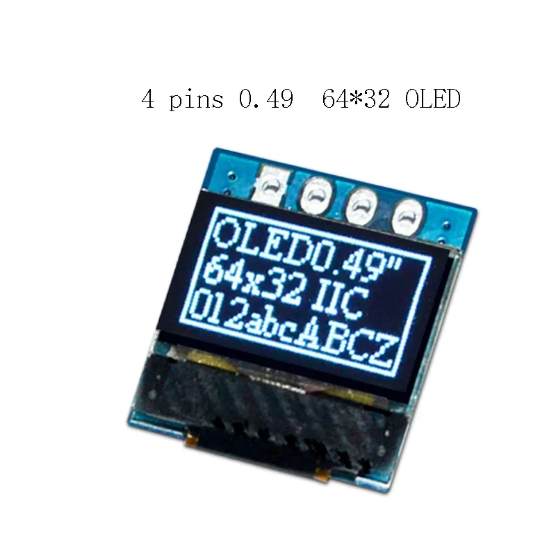 Módulo OLED LCD de 0,49 pulgadas y 4 pines, puerto serie IIC, Unidad de luz blanca 64x32, pantalla LCD pequeña, SSD1315