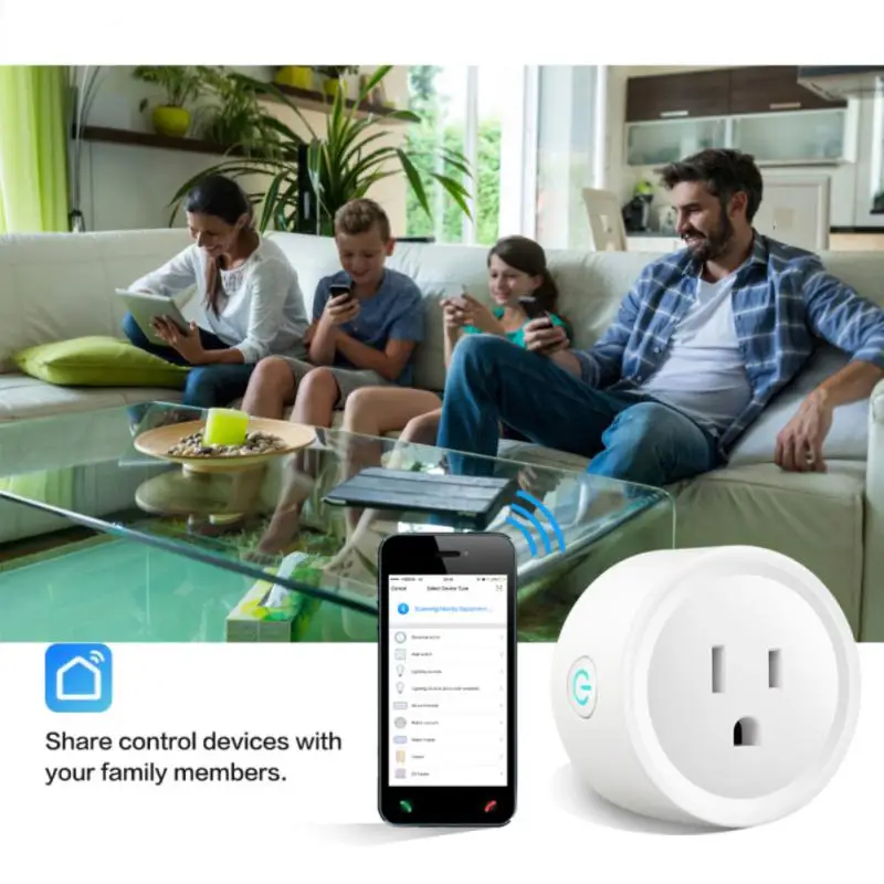 WiFi Smart Plug US/UK/ 16A Smart Socket With Power Monitoring Timing Function Voice Control Supports Alexa Home