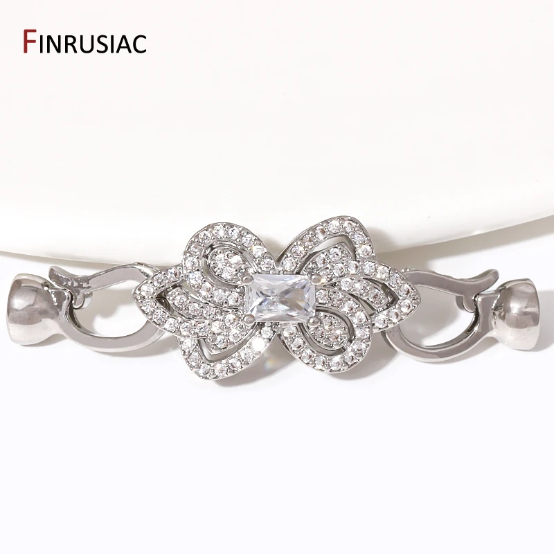 Trendy 18K Gold Plated Brass Fastener Closure Lock Clasps Accessories For DIY Women Beads Pearls Jewelry Making Material