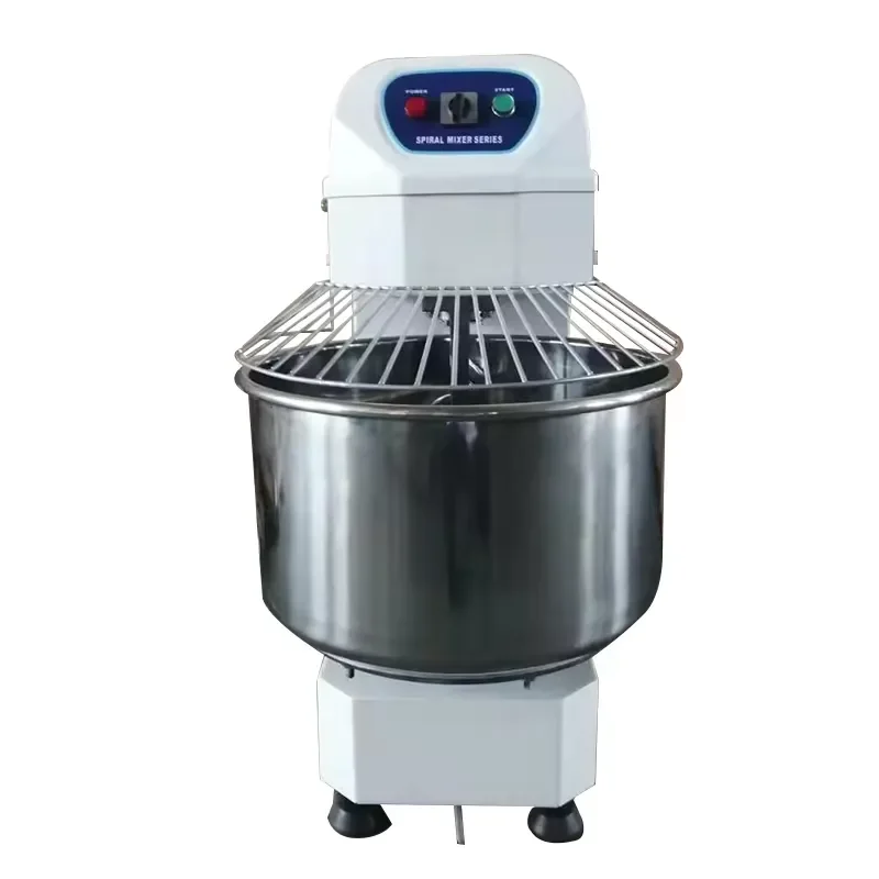 Industrial Double Speed Spiral Dough Mixer Commercial Bread Kneading Machine Bakery Flour Mixing Equipment for Pizza Shop