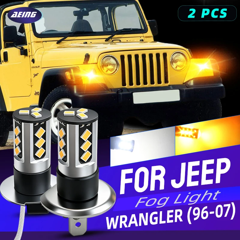 

2pcs LED Fog Lights Bulbs For Wrangler MK2 TJ 1996 1997 1998 1999 2000 2001 2002 2003 2004 2005 2006 2007 Front Foglamp LED Bulb