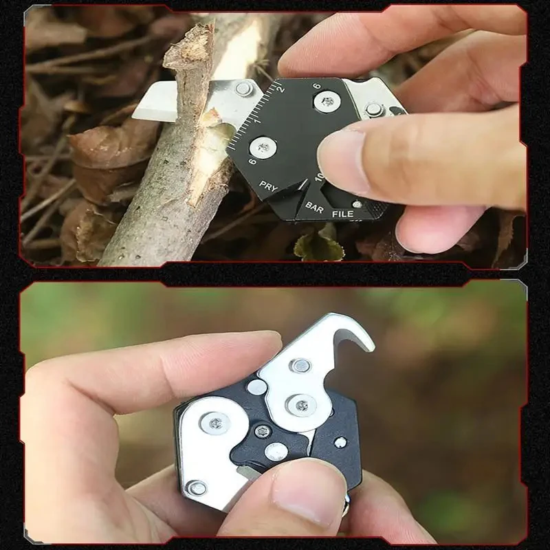 Multifunctional Hexagon Coin Outdoor EDC Tool Folding Coin Knife Keychain Screwdriver Pocket Mini Fold Gear Tool