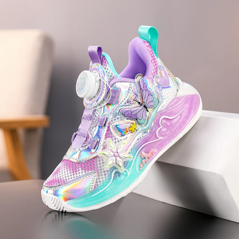 

Mixed Color Kids Unisex Sports Shoes Color Matching Design Breathable Sneakers Non Slip Sole Fashion Daily Footwear
