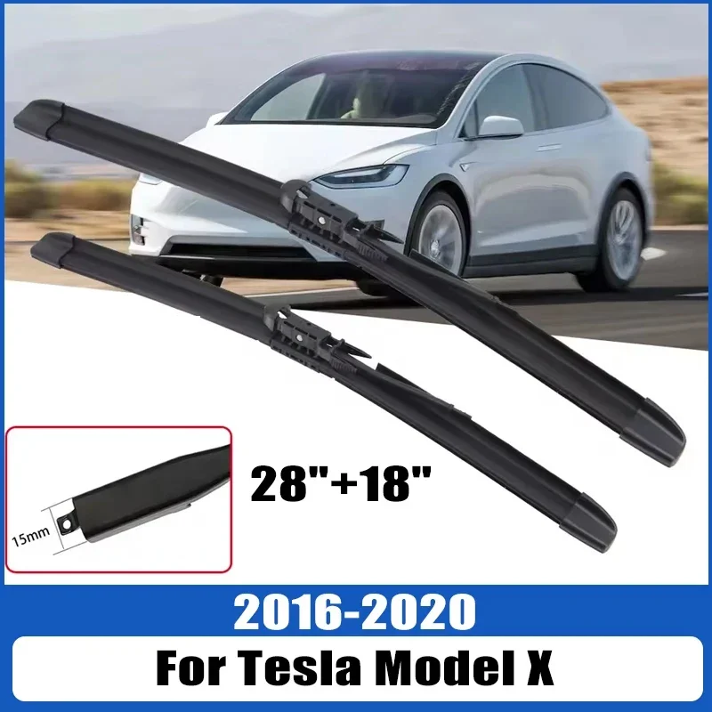 

For Tesla Model X 2016-2020 2017 2018 2019 Wiper Front Wiper Blades Windshield Windscreen Window Brush 28"+18"Car Accessories