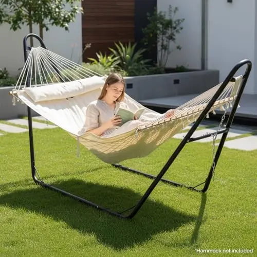 Double Hammock Stand for Outside, Heavy Duty Hammock Frame for Backyard, Garden, Outdoor Hammock Stand Only, Fits 9 to