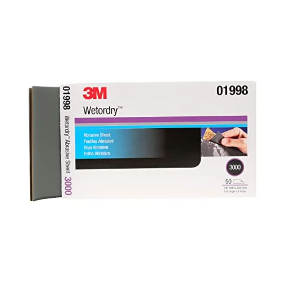 

Wetordry 01998 Black Abrasive Sheet1998 3000 Grade 5 1/2 x 9 in 50 Sheets Per Pack