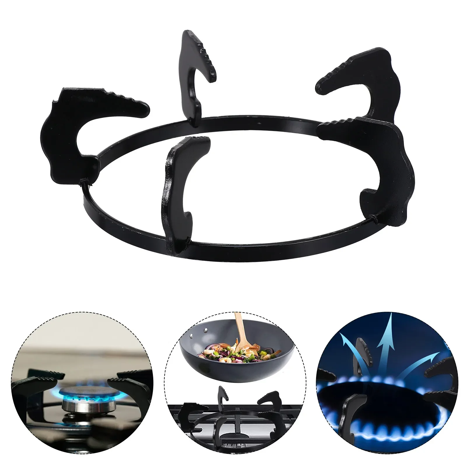 2Pcs 20.2cm Cast Iron Nonslip Gas Stove Rack Heavy Duty Wok Pot Support Stand High Temp Resistant Kitchen Cookware Ring Stove