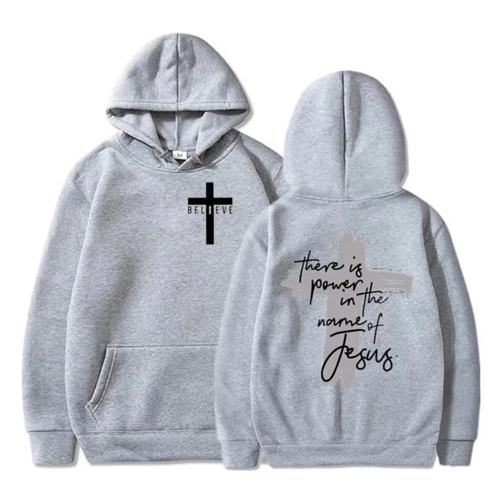 2026 New God Is Good Christian Faith Essential Woman Hoodies There Is Power in The Name of Jesus Graphic Hood