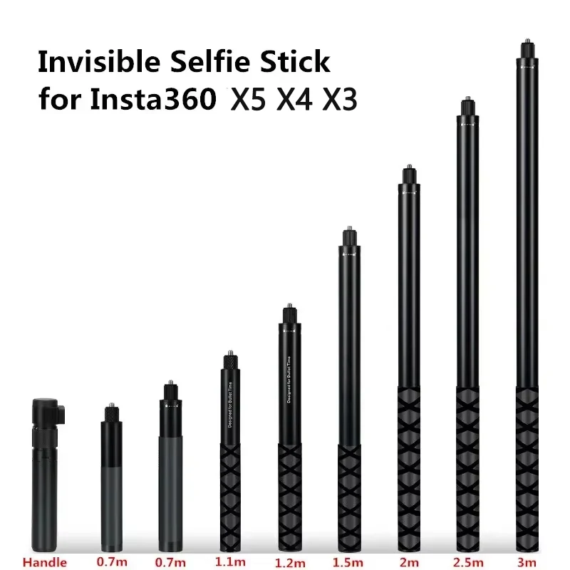 

Invisible Selfie Stick for Insta360 X5 X4 X3 Selfie Stick Bullet Bundle Handle for Insta360 Go Ultra Panoramic Camera Accessorie