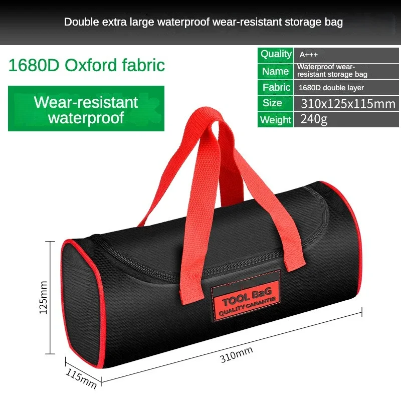 Large / Small Multifunctional Tool Bag Waterproof Wear-Resistant Durable 1680D Oxford Cloth Portable Tool Storage Tool Bag